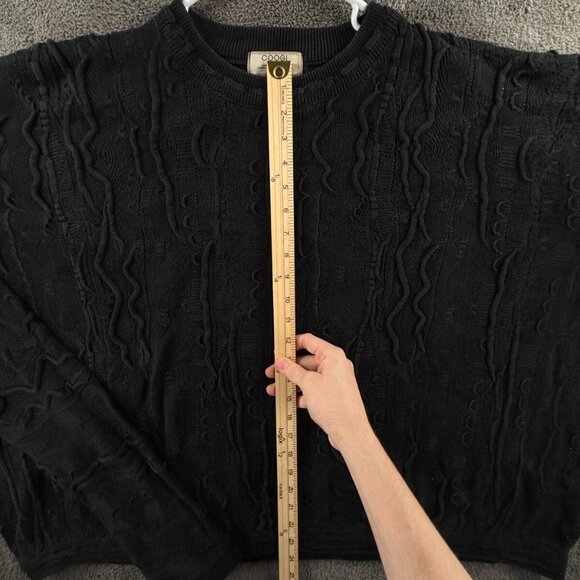 COOGI Australia 5XL Sweater Knit Intricate Black Cotton Pullover Crop Short - Picture 2 of 12